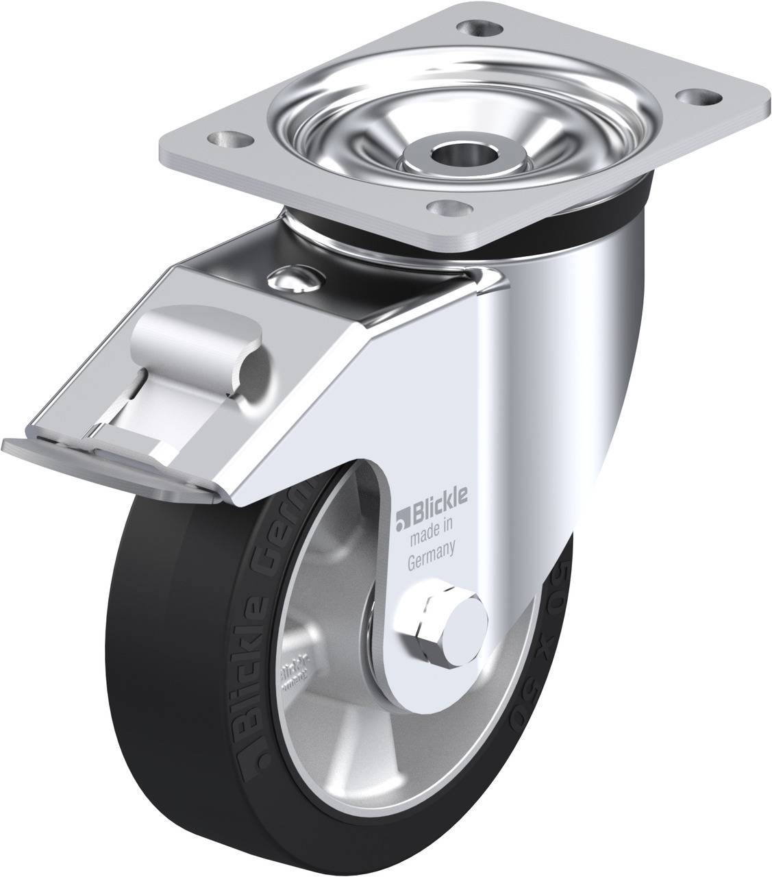 Blickle 615823 LK-ALEV 150K-FI Kółko skrętne z hamulcem Średnica koła: 150 mm Maksymalne obciążenie: 400 kg 1 szt. - obrazek 1