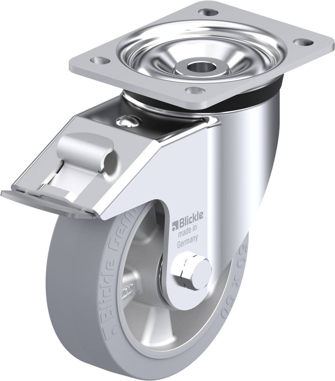 Blickle 654475 LK-ALEV 150K-FI-SG Kółko skrętne z hamulcem Średnica koła: 150 mm Maksymalne obciążenie: 400 kg 1 szt. - obrazek 1