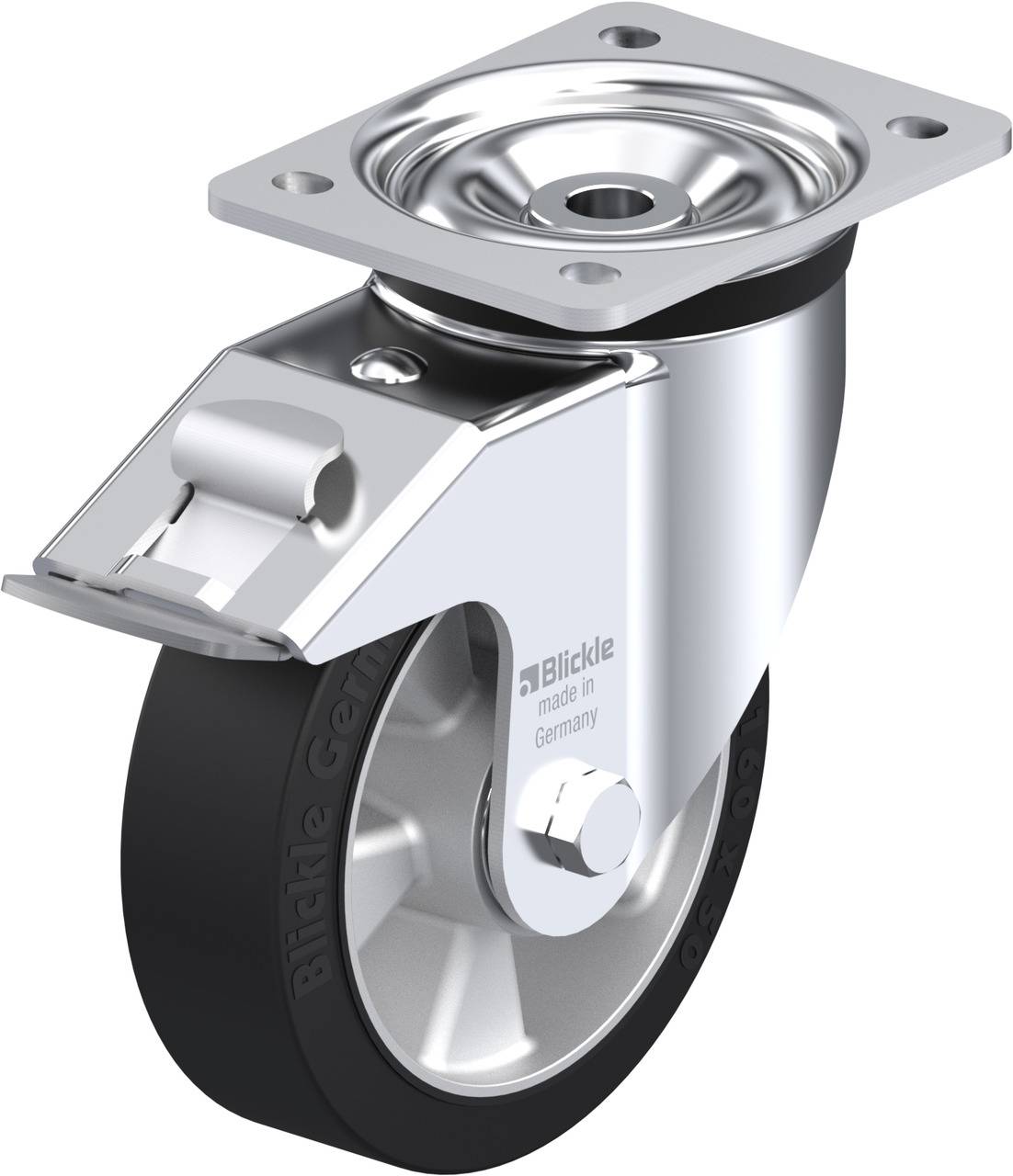 Blickle 609651 LK-ALEV 160K-FI Kółko skrętne z hamulcem Średnica koła: 160 mm Maksymalne obciążenie: 400 kg 1 szt. - obrazek 1