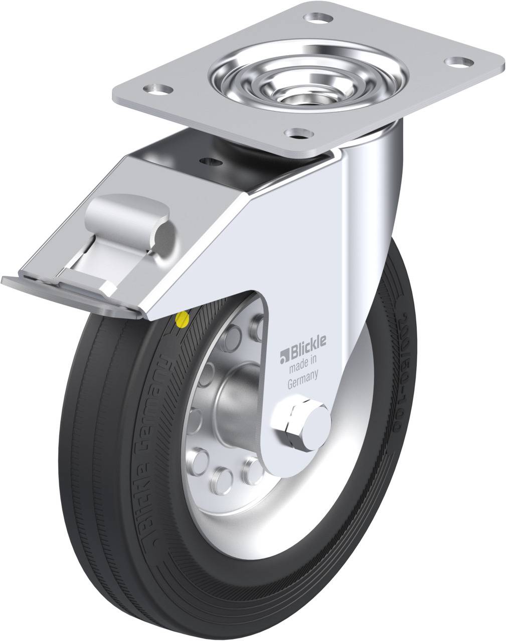 Blickle 591859 LE-VE 200R-FI-EL Kółko skrętne z hamulcem Średnica koła: 200 mm Maksymalne obciążenie: 205 kg 1 szt. - obrazek 1