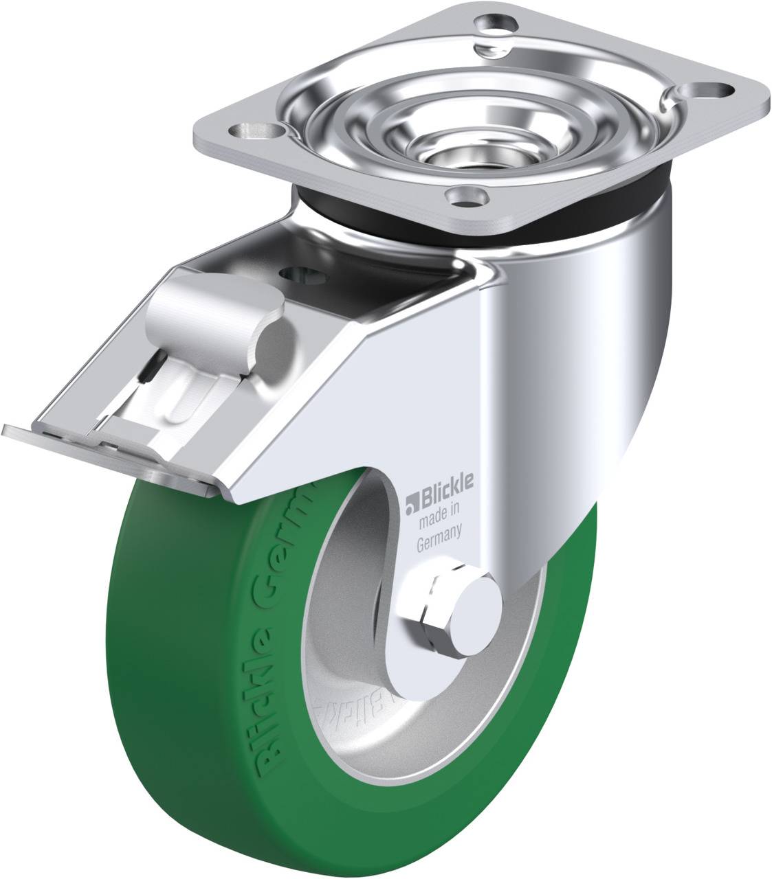 Blickle 627638 LK-ALST 125K-1-FI Kółko skrętne z hamulcem Średnica koła: 125 mm Maksymalne obciążenie: 350 kg 1 szt. - obrazek 1