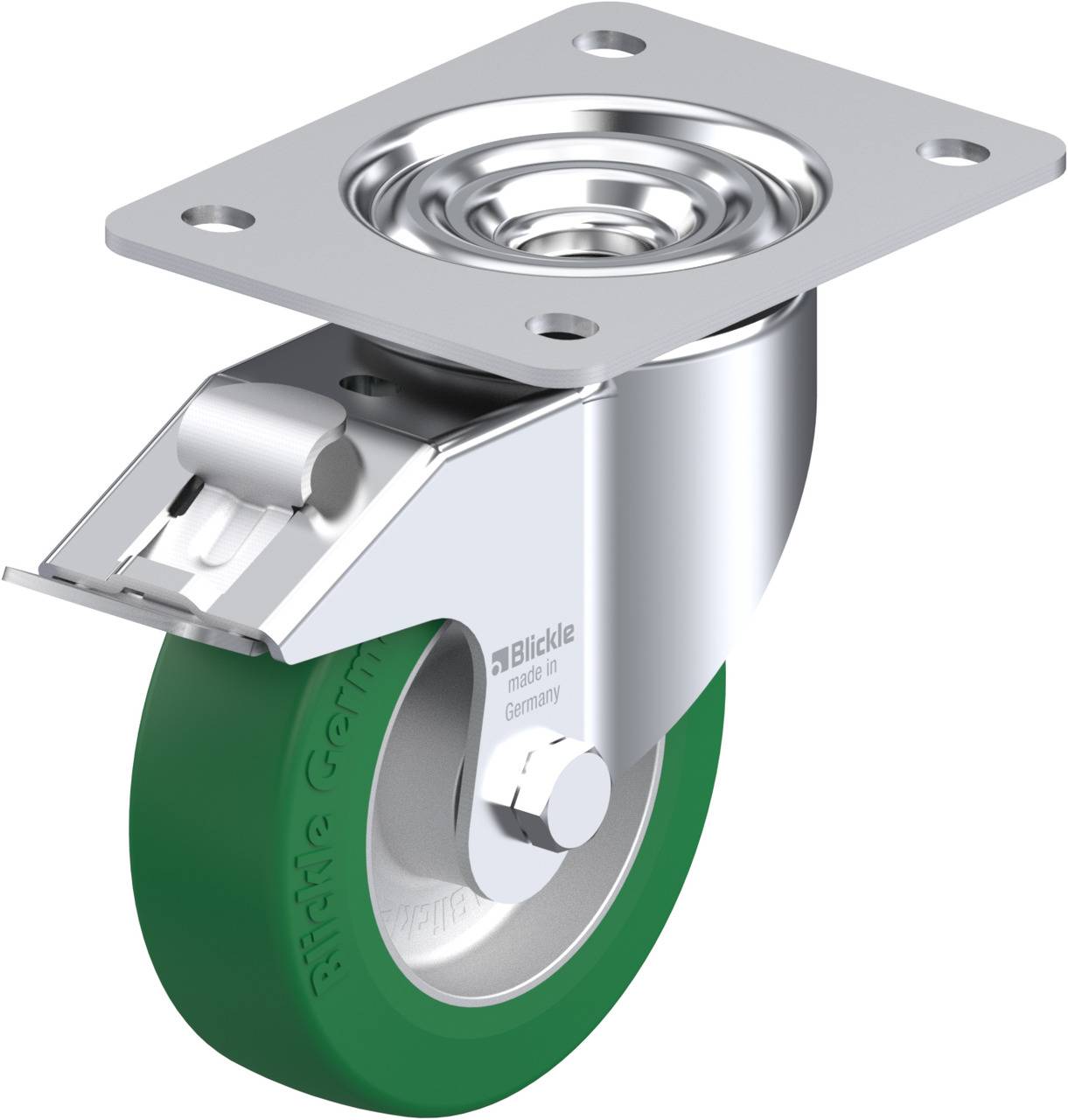 Blickle 646190 LK-ALST 125K-3-FI Kółko skrętne z hamulcem Średnica koła: 125 mm Maksymalne obciążenie: 350 kg 1 szt. - obrazek 1