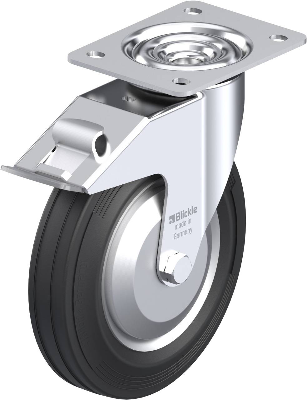 Blickle 381814 LE-VE 200R-FI-FA Kółko skrętne z hamulcem Średnica koła: 200 mm Maksymalne obciążenie: 205 kg 1 szt. - obrazek 1