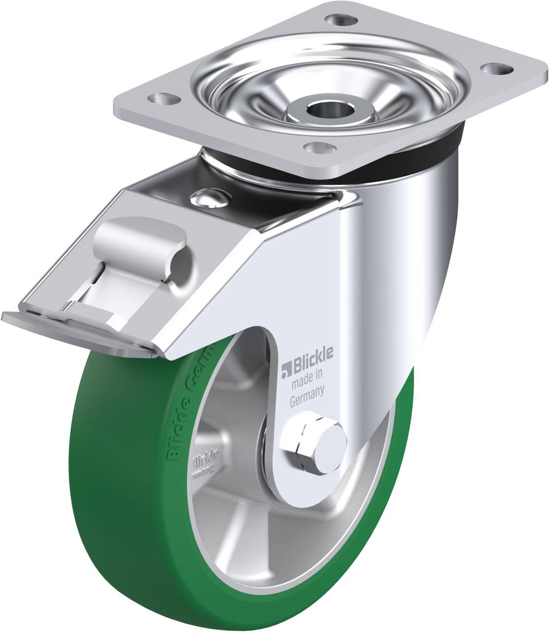 Blickle 627034 LK-ALST 160K-FI Kółko skrętne z hamulcem Średnica koła: 160 mm Maksymalne obciążenie: 580 kg 1 szt. - obrazek 1