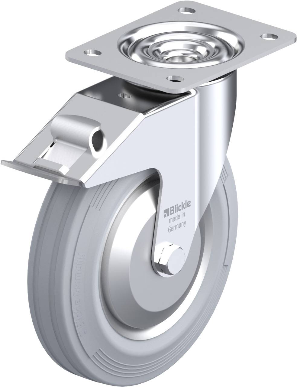 Blickle 637900 LE-VE 200R-FI-SG-FA Kółko skrętne z hamulcem Średnica koła: 200 mm Maksymalne obciążenie: 205 kg 1 szt. - obrazek 1