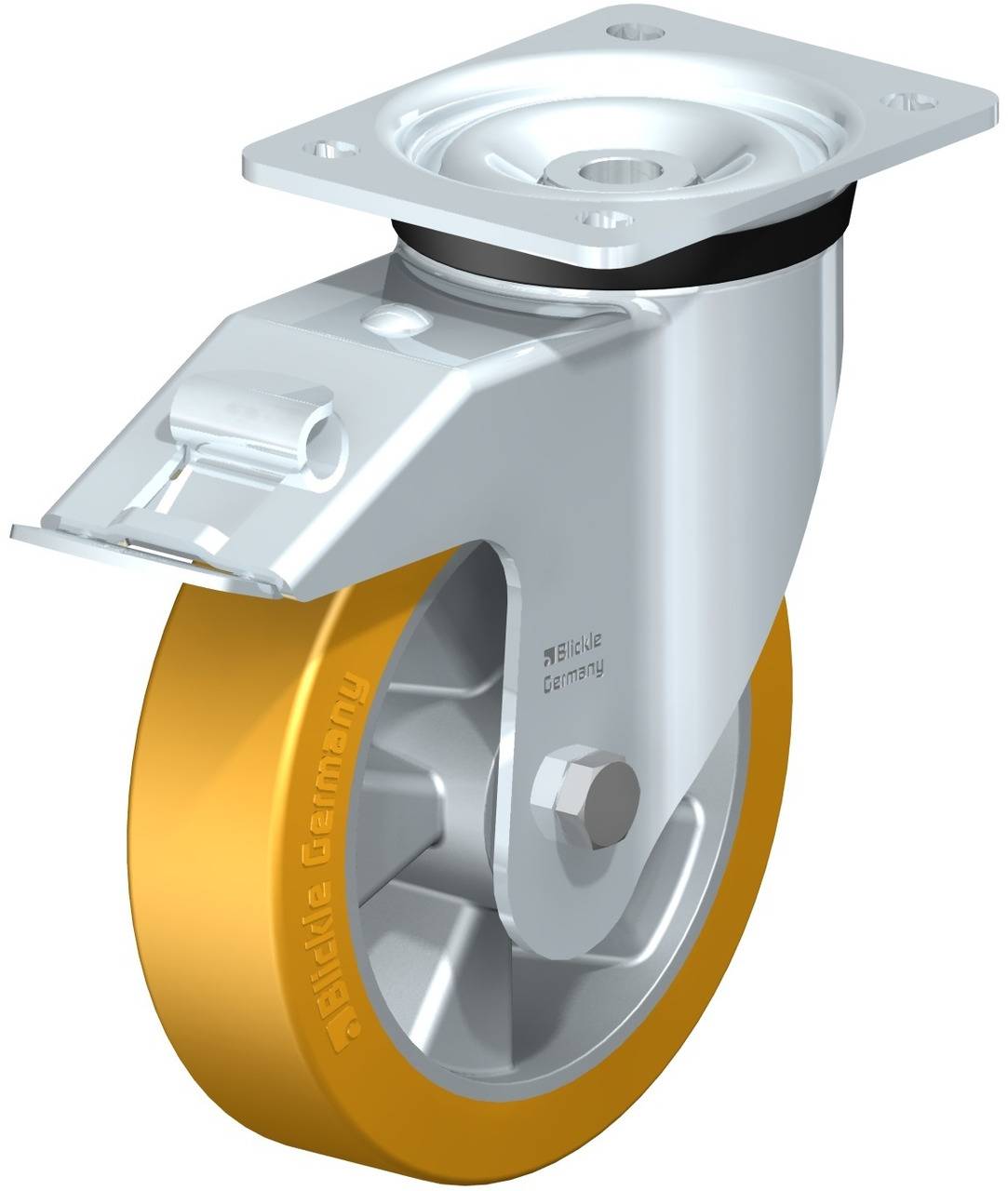 Blickle 631838 LK-ALTH 180K-FI Kółko skrętne z hamulcem Średnica koła: 180 mm Maksymalne obciążenie: 600 kg 1 szt. - obrazek 1