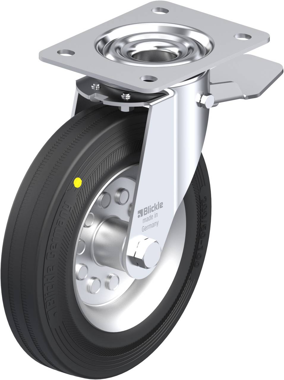 Blickle 610618 LE-VE 200R-ST-EL Kółko skrętne z hamulcem Średnica koła: 200 mm Maksymalne obciążenie: 205 kg 1 szt. - obrazek 1