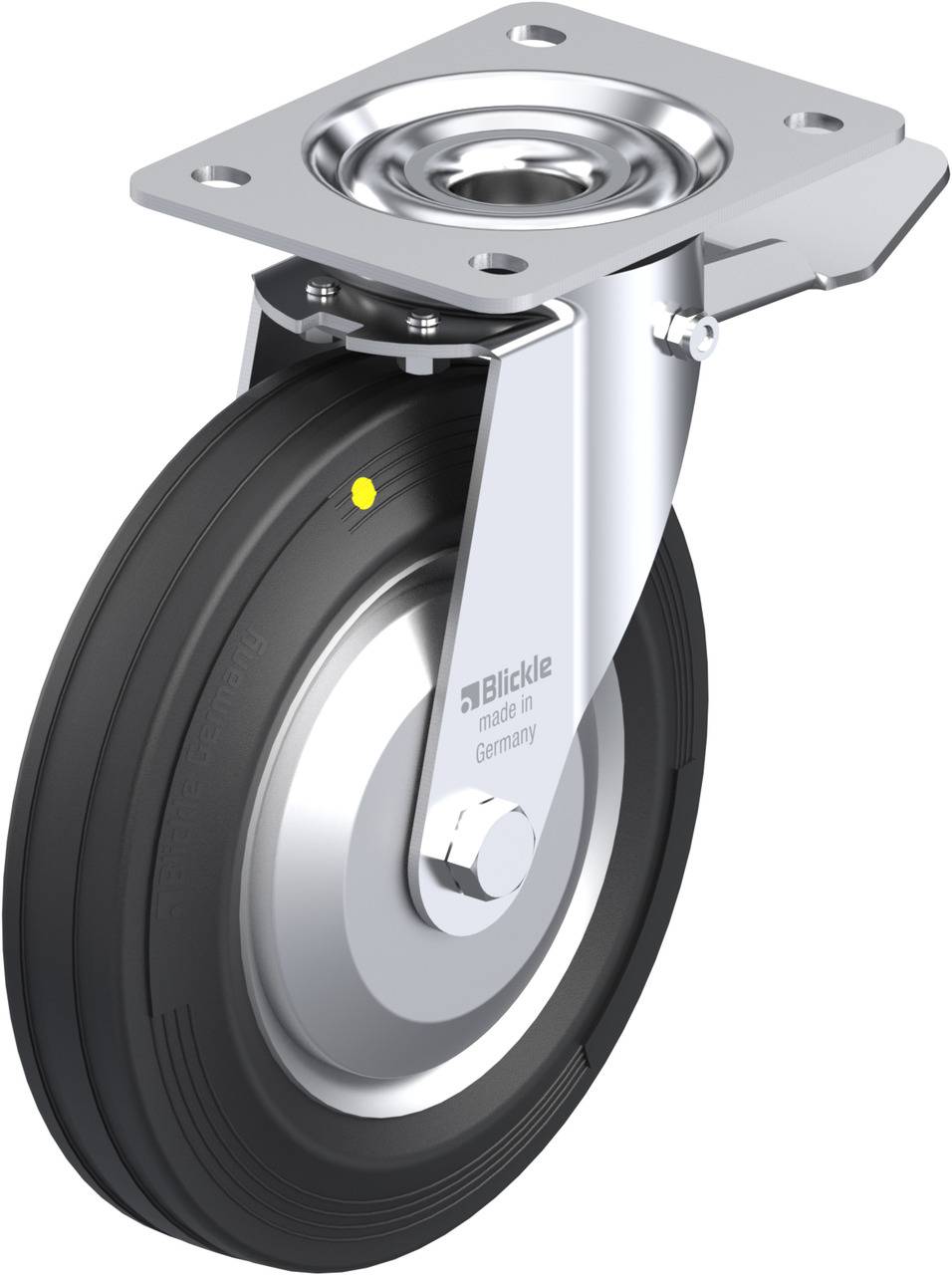 Blickle 749718 LE-VE 200R-ST-EL-FA Kółko skrętne z hamulcem Średnica koła: 200 mm Maksymalne obciążenie: 205 kg 1 szt. - obrazek 1
