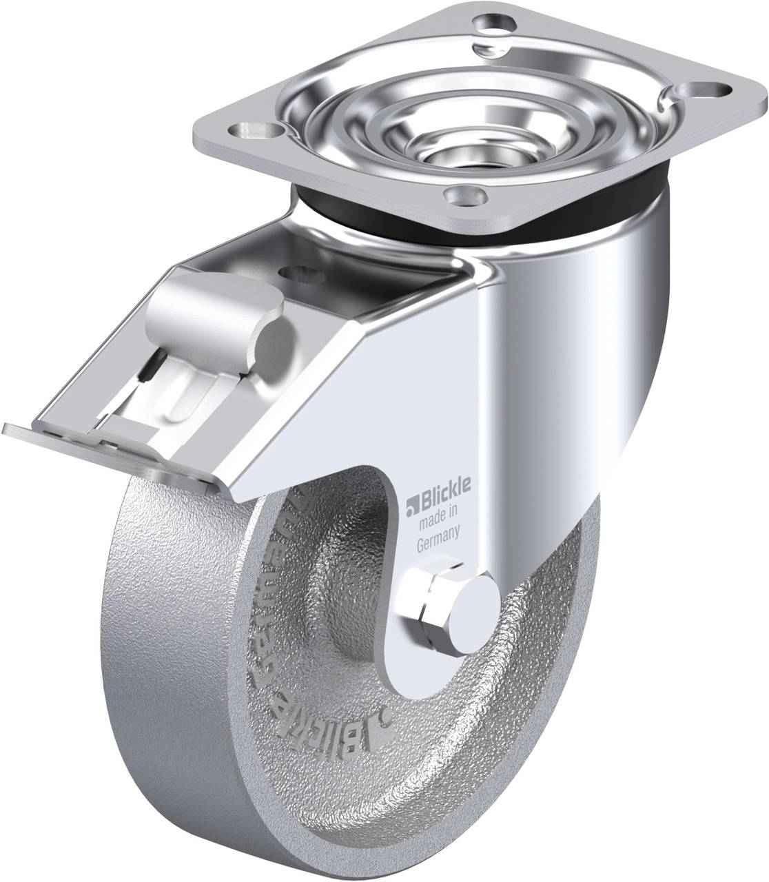 Blickle 644807 LK-G 125G-1-FI Kółko skrętne z hamulcem Średnica koła: 125 mm Maksymalne obciążenie: 350 kg 1 szt. - obrazek 1