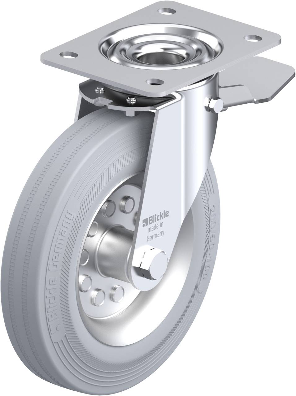 Blickle 662353 LE-VE 200R-ST-SG Kółko skrętne z hamulcem Średnica koła: 200 mm Maksymalne obciążenie: 205 kg 1 szt. - obrazek 1