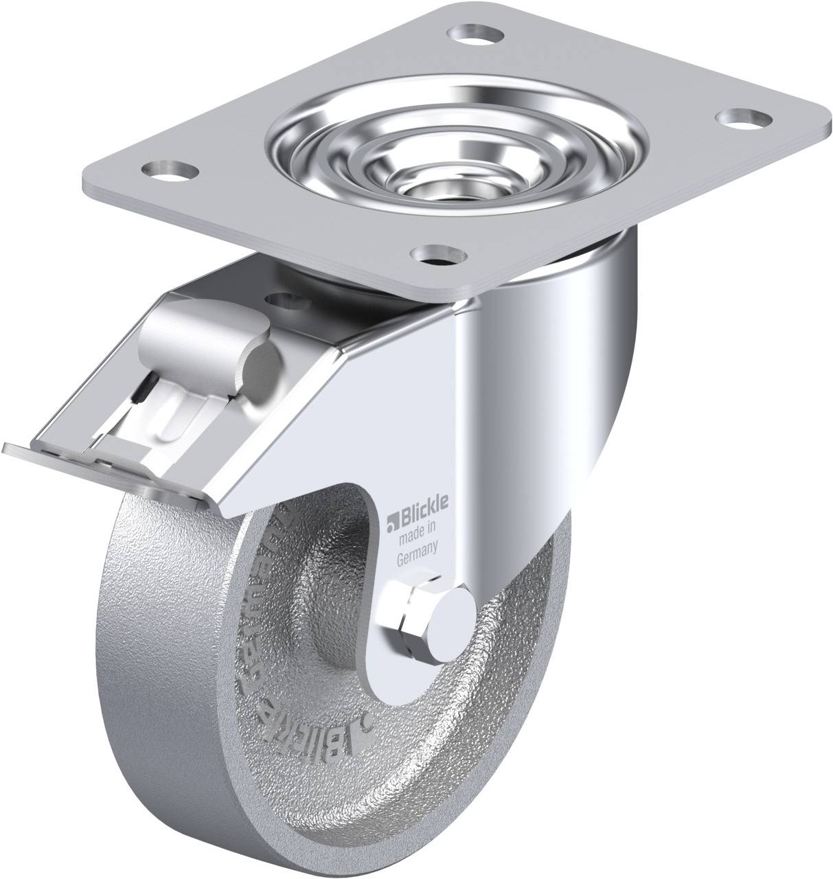 Blickle 648956 LK-G 125G-3-FI Kółko skrętne z hamulcem Średnica koła: 125 mm Maksymalne obciążenie: 350 kg 1 szt. - obrazek 1