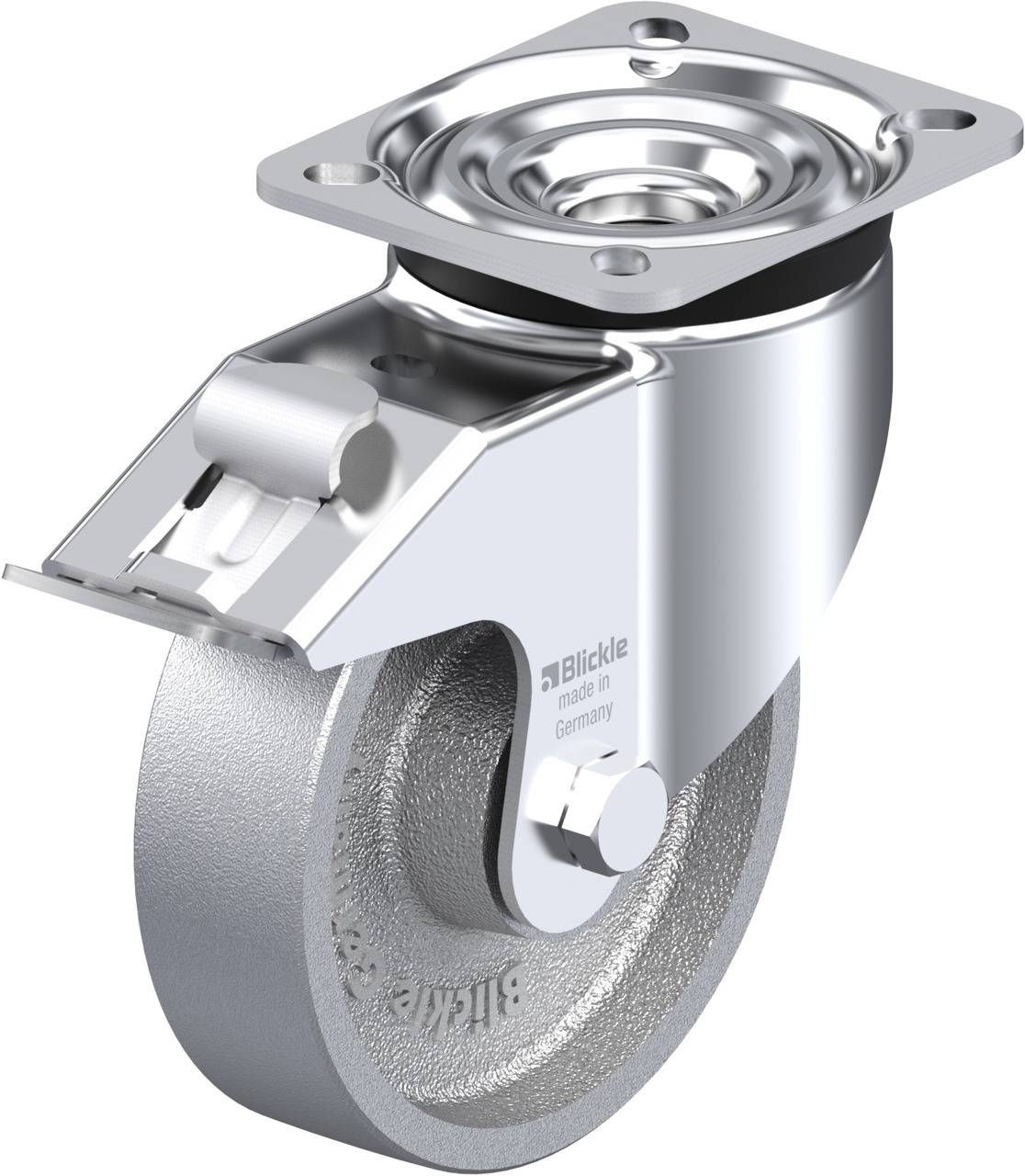 Blickle 754789 LK-G 125K-1-FI Kółko skrętne z hamulcem Średnica koła: 125 mm Maksymalne obciążenie: 350 kg 1 szt. - obrazek 1