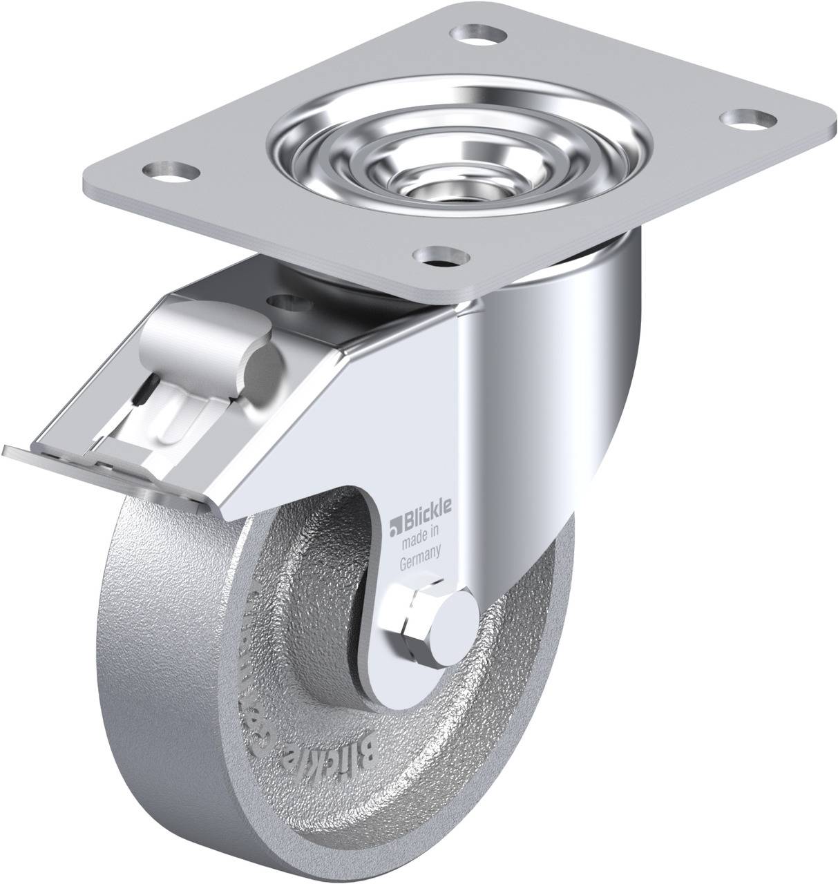 Blickle 754791 LK-G 125K-3-FI Kółko skrętne z hamulcem Średnica koła: 125 mm Maksymalne obciążenie: 350 kg 1 szt. - obrazek 1