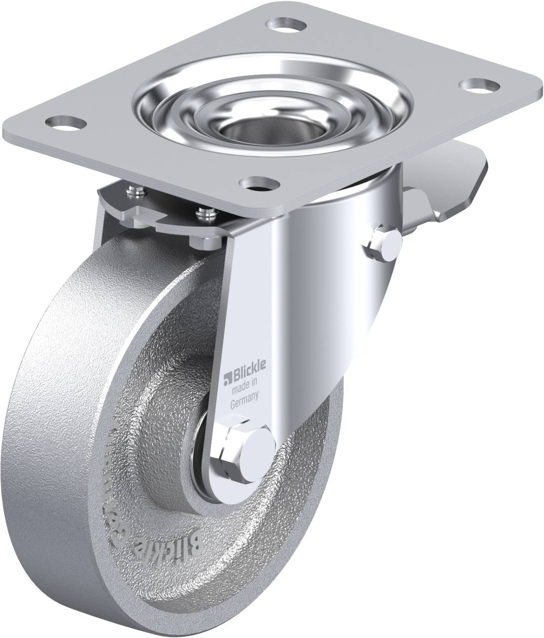 Blickle 853069 LK-G 125K-3-ST Kółko skrętne z hamulcem Średnica koła: 125 mm Maksymalne obciążenie: 350 kg 1 szt. - obrazek 1