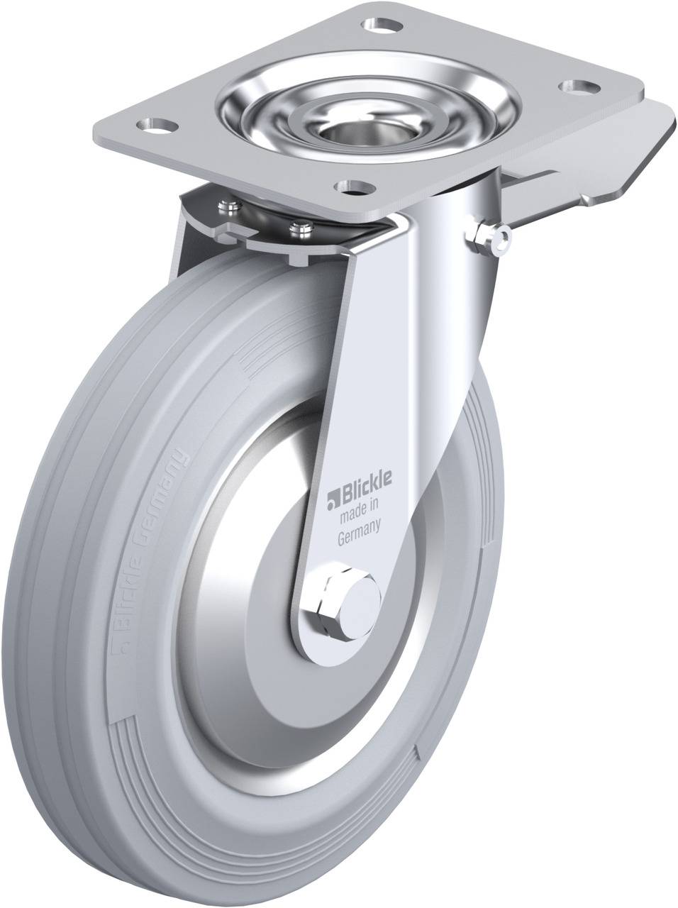 Blickle 736173 LE-VE 200R-ST-SG-FA Kółko skrętne z hamulcem Średnica koła: 200 mm Maksymalne obciążenie: 205 kg 1 szt. - obrazek 1