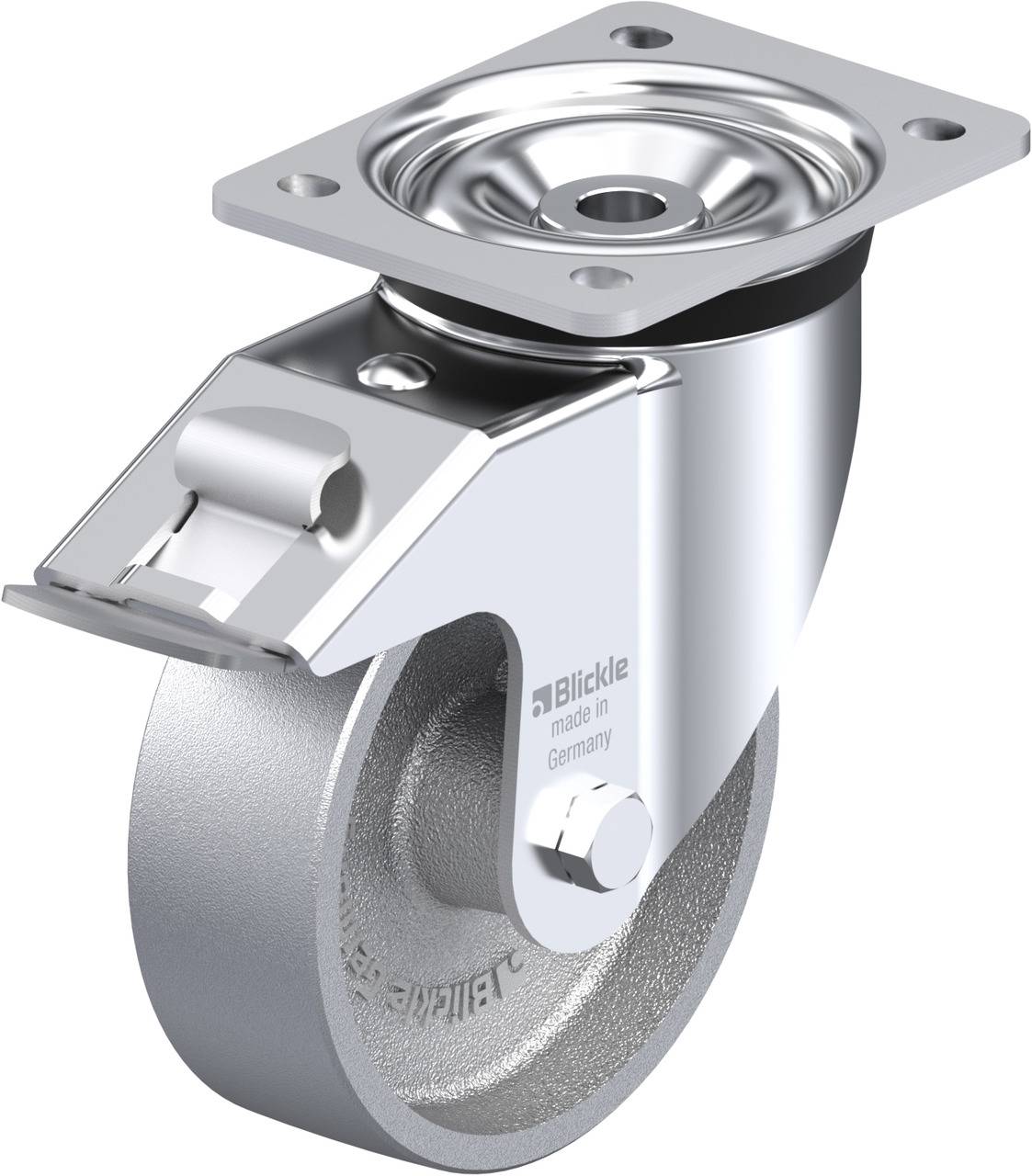 Blickle 635698 LK-G 150G-FI Kółko skrętne z hamulcem Średnica koła: 150 mm Maksymalne obciążenie: 600 kg 1 szt. - obrazek 1