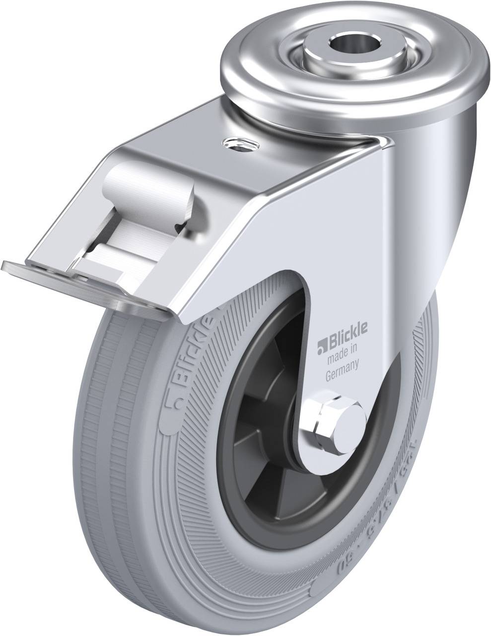 Blickle 744630 LER-VPP 125R-FI-SG Kółko skrętne z hamulcem Średnica koła: 125 mm Maksymalne obciążenie: 100 kg 1 szt. - obrazek 1
