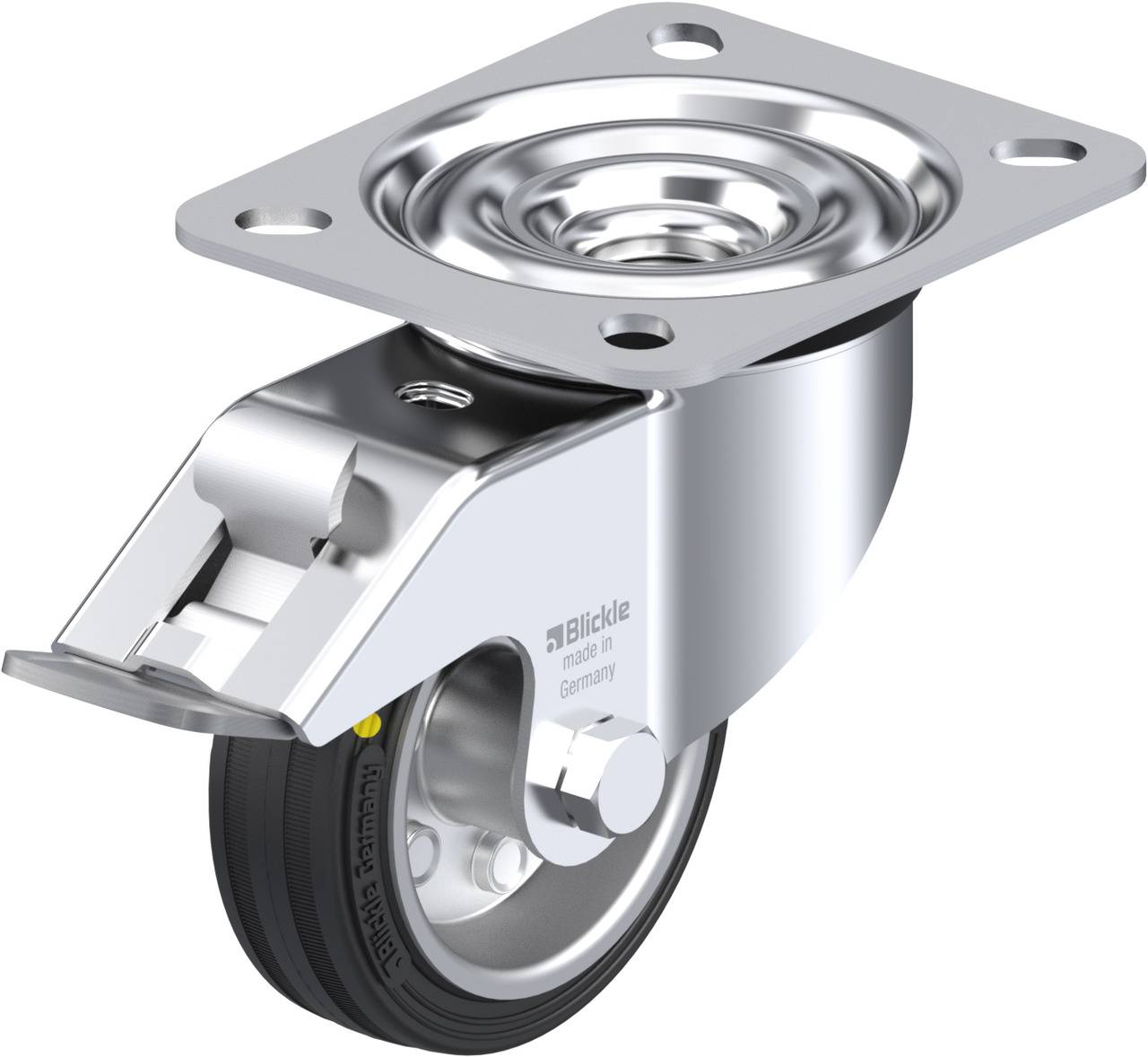 Blickle 611830 LE-VE 80R-FI-EL Kółko skrętne z hamulcem Średnica koła: 80 mm Maksymalne obciążenie: 50 kg 1 szt. - obrazek 1