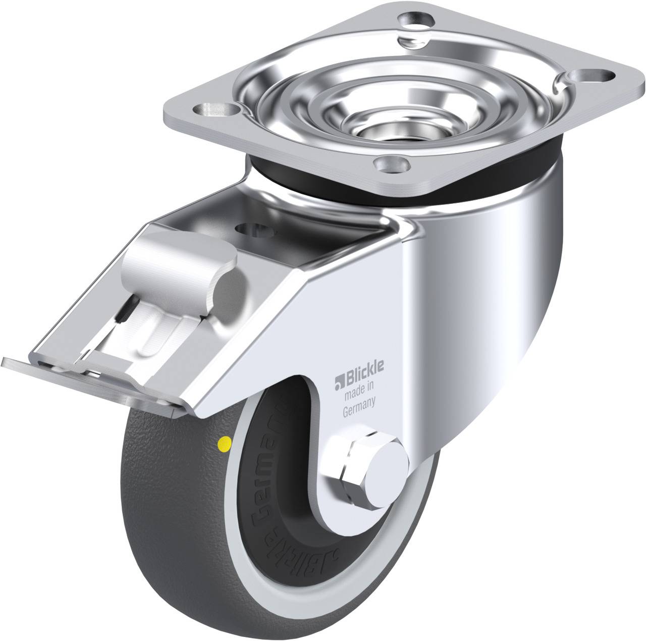 Blickle 852234 LK-PATH 100KF-1-FI-ELS Kółko skrętne z hamulcem Średnica koła: 100 mm Maksymalne obciążenie: 130 kg 1 szt - obrazek 1