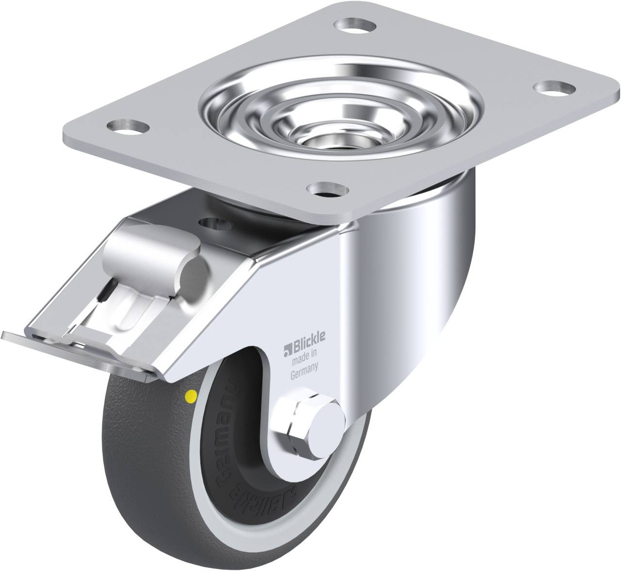 Blickle 852240 LK-PATH 100KF-3-FI-ELS Kółko skrętne z hamulcem Średnica koła: 100 mm Maksymalne obciążenie: 130 kg 1 szt - obrazek 1