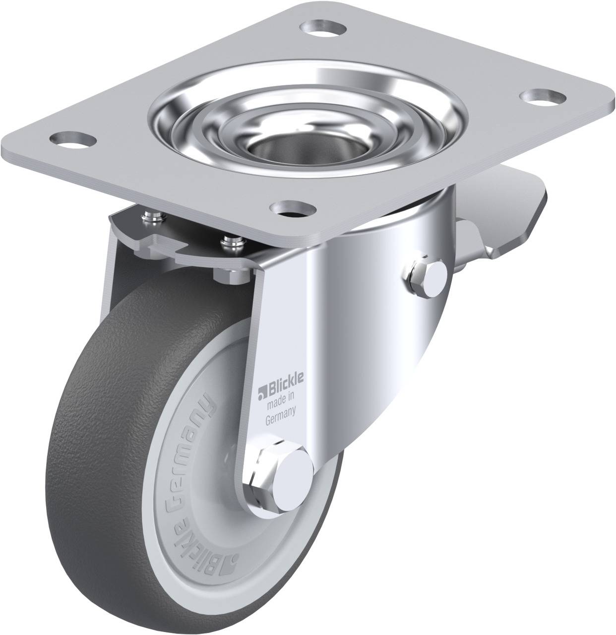 Blickle 852242 LK-PATH 100KF-3-ST Kółko skrętne z hamulcem Średnica koła: 100 mm Maksymalne obciążenie: 200 kg 1 szt. - obrazek 1