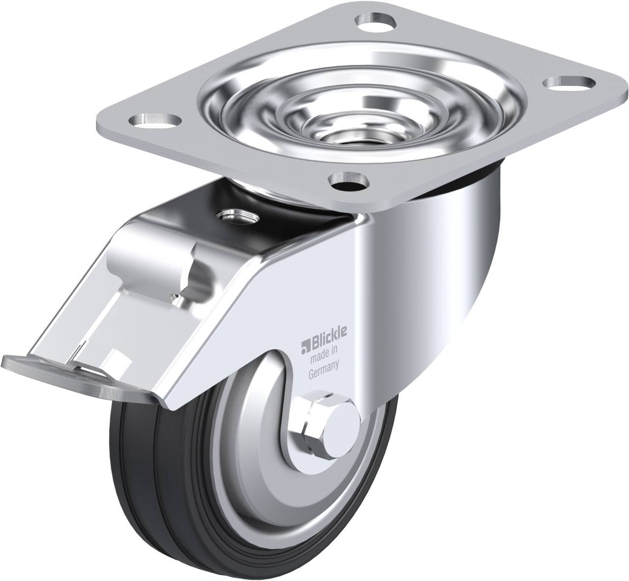 Blickle 707018 LE-VE 80R-FI-FA Kółko skrętne z hamulcem Średnica koła: 80 mm Maksymalne obciążenie: 50 kg 1 szt. - obrazek 1