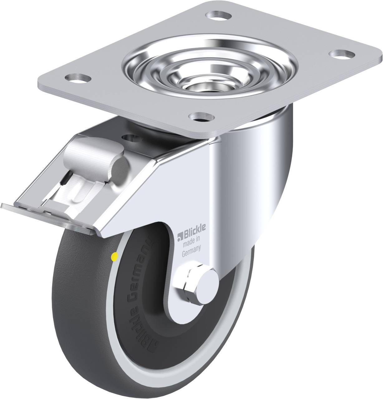 Blickle 852254 LK-PATH 125KF-3-FI-ELS Kółko skrętne z hamulcem Średnica koła: 125 mm Maksymalne obciążenie: 160 kg 1 szt - obrazek 1