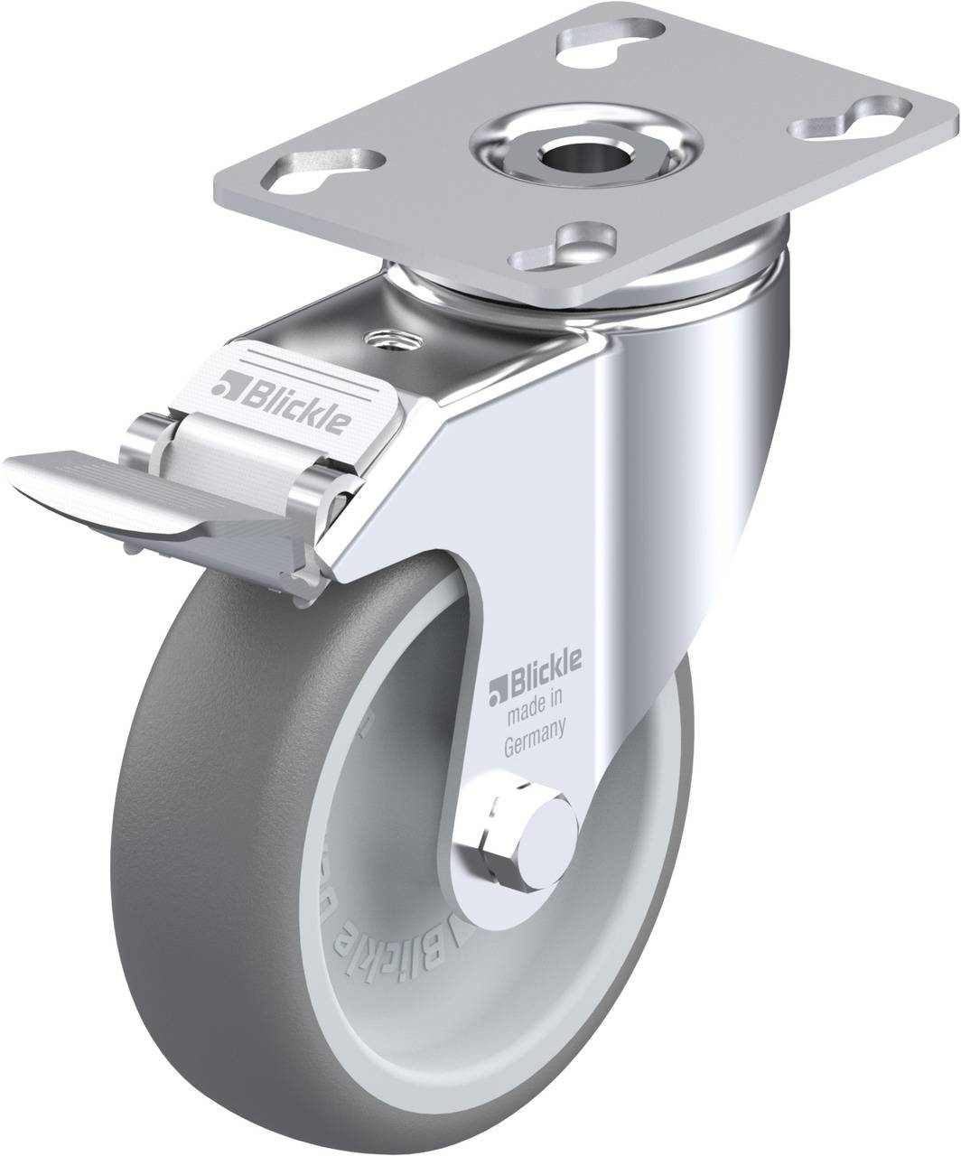 Blickle 395798 LKPA-TPA 101G-FI Kółko skrętne z hamulcem Średnica koła: 100 mm Maksymalne obciążenie: 110 kg 1 szt. - obrazek 1