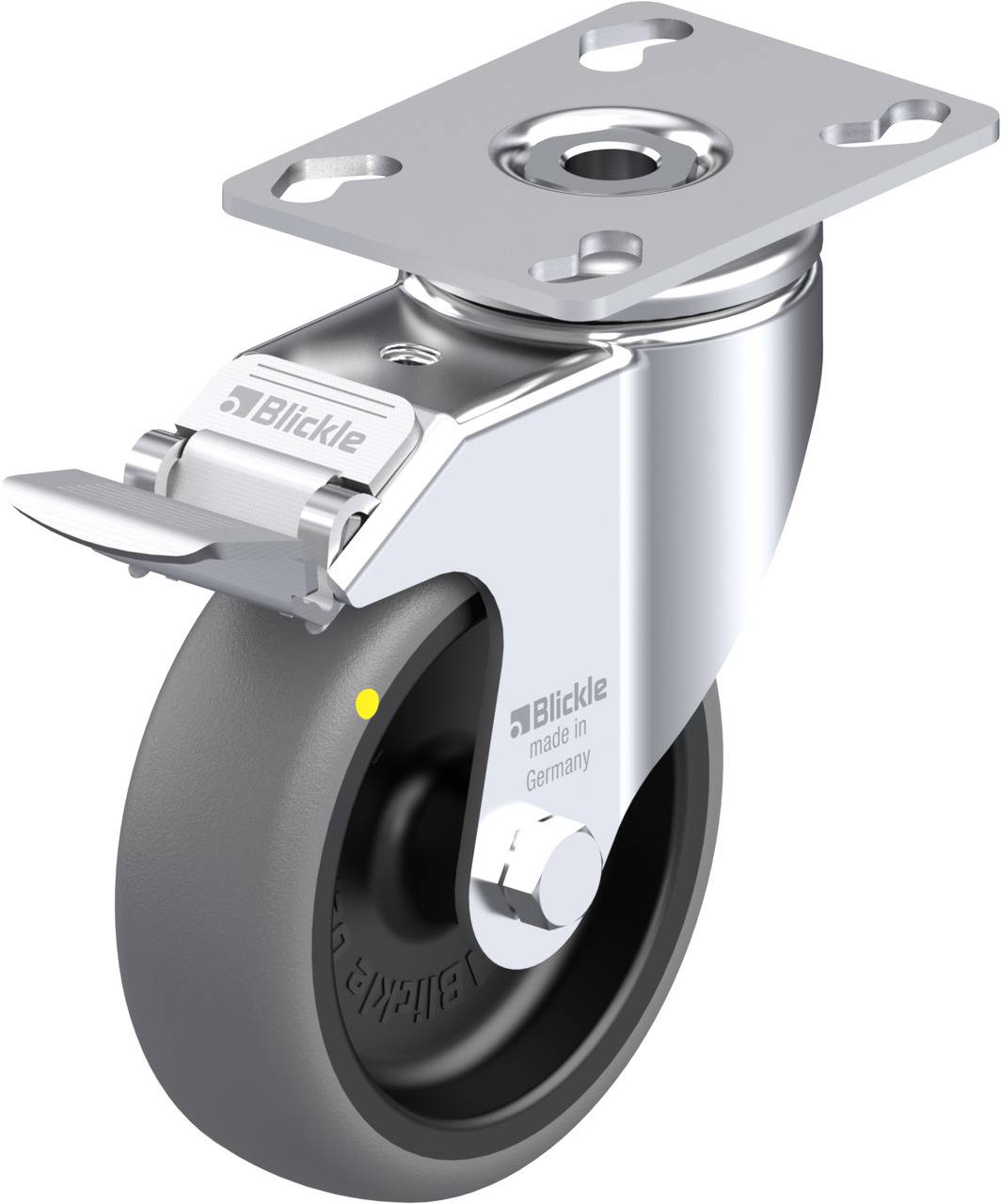 Blickle 683508 LKPA-TPA 101G-FI-ELS Kółko skrętne z hamulcem Średnica koła: 100 mm Maksymalne obciążenie: 70 kg 1 szt. - obrazek 1