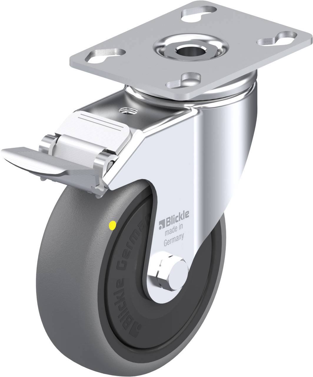 Blickle 631432 LKPA-TPA 101KF-FI-ELS Kółko skrętne z hamulcem Średnica koła: 100 mm Maksymalne obciążenie: 70 kg 1 szt. - obrazek 1