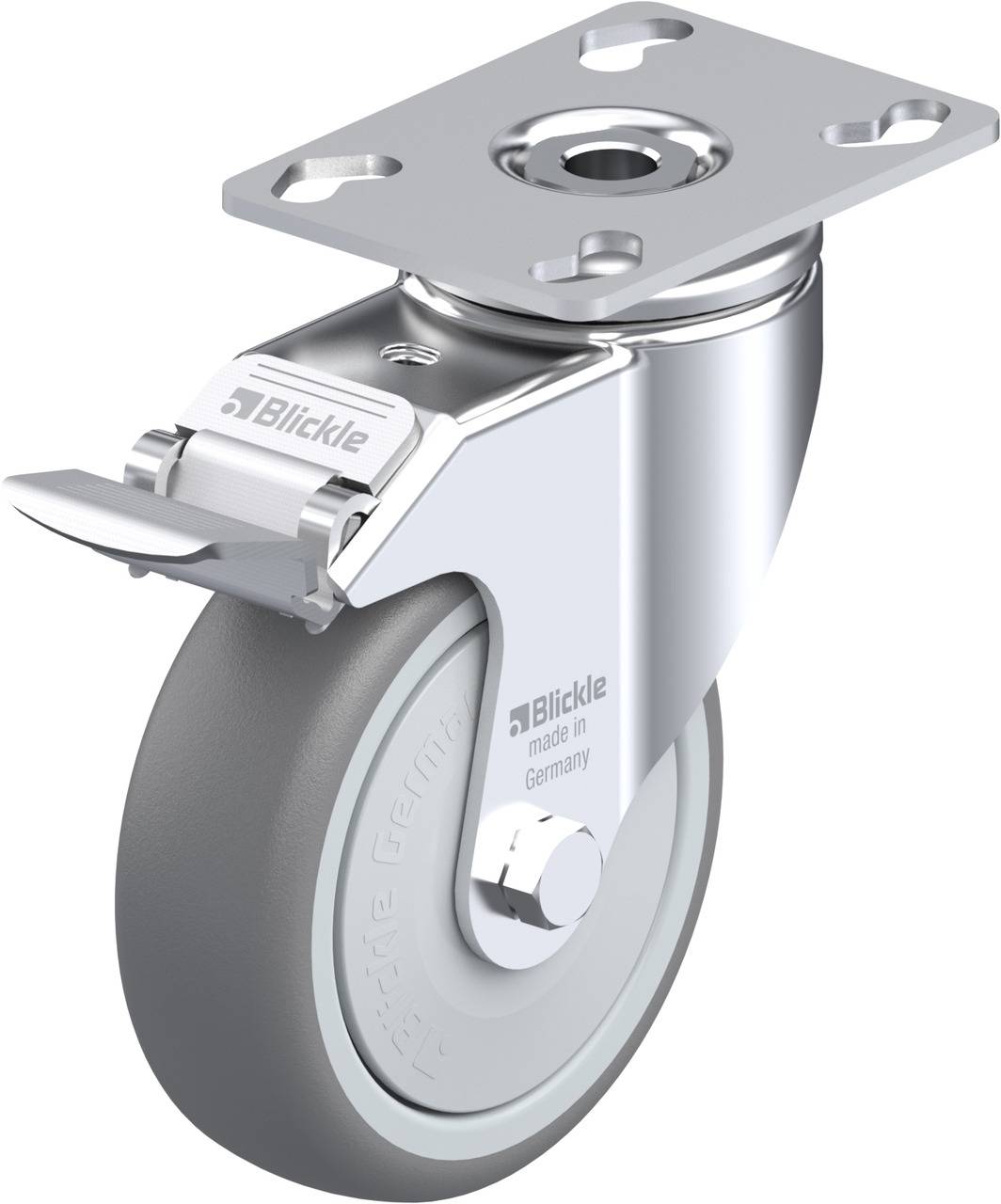 Blickle 575407 LKPA-TPA 101KF-FI Kółko skrętne z hamulcem Średnica koła: 100 mm Maksymalne obciążenie: 110 kg 1 szt. - obrazek 1