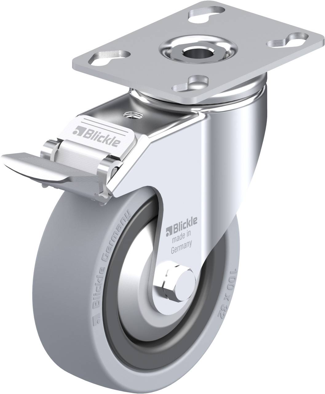 Blickle 293779 LKPA-VPA 101G-FI-FA Kółko skrętne z hamulcem Średnica koła: 100 mm Maksymalne obciążenie: 110 kg 1 szt. - obrazek 1