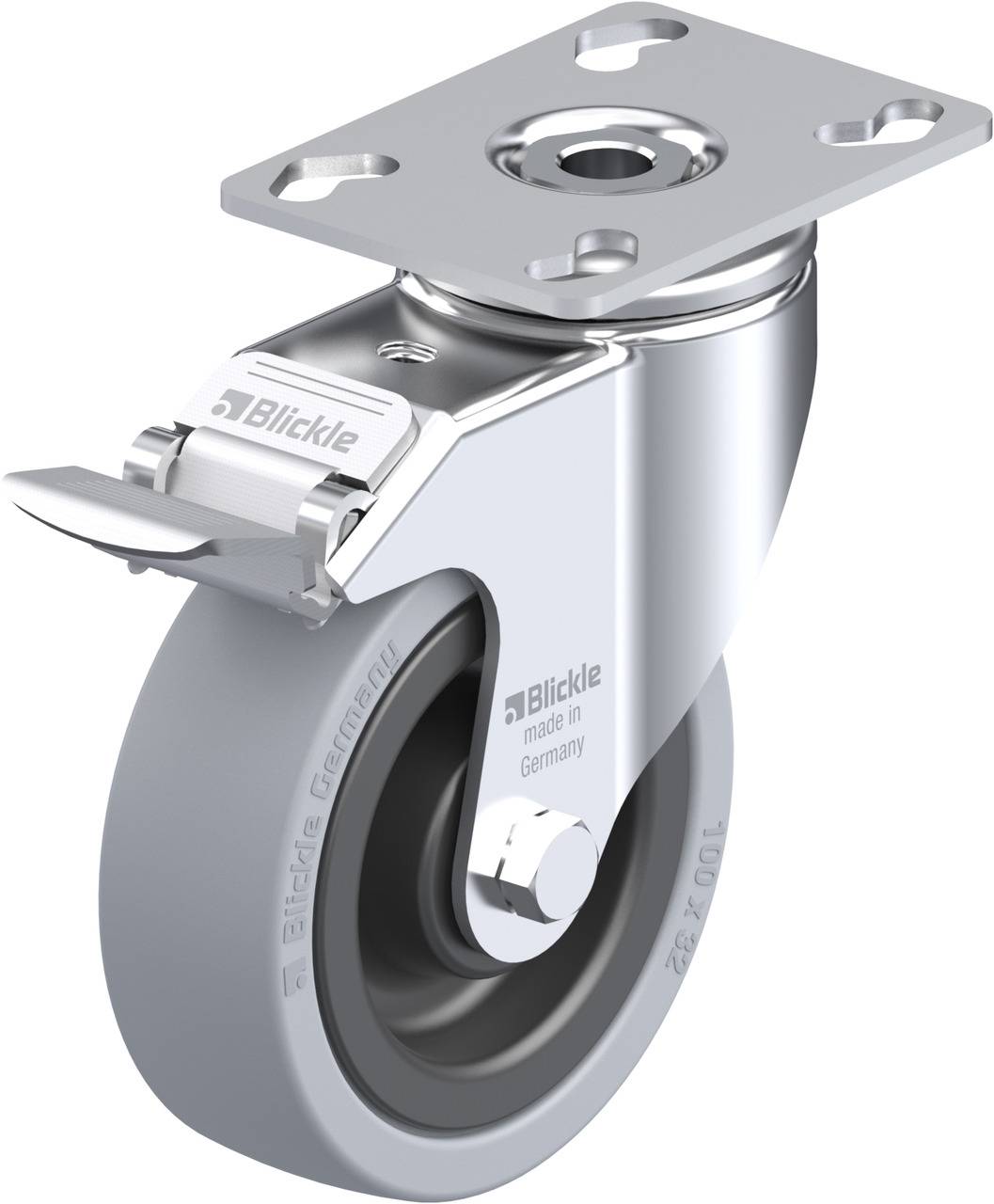 Blickle 224600 LKPA-VPA 101K-FI Kółko skrętne z hamulcem Średnica koła: 100 mm Maksymalne obciążenie: 110 kg 1 szt. - obrazek 1