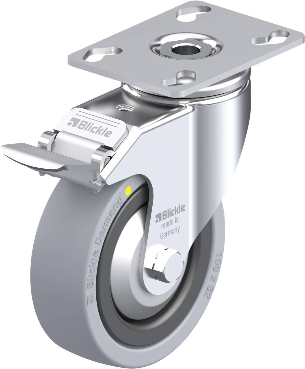Blickle 324137 LKPA-VPA 101K-FI-EL-FA Kółko skrętne z hamulcem Średnica koła: 100 mm Maksymalne obciążenie: 80 kg 1 szt. - obrazek 1