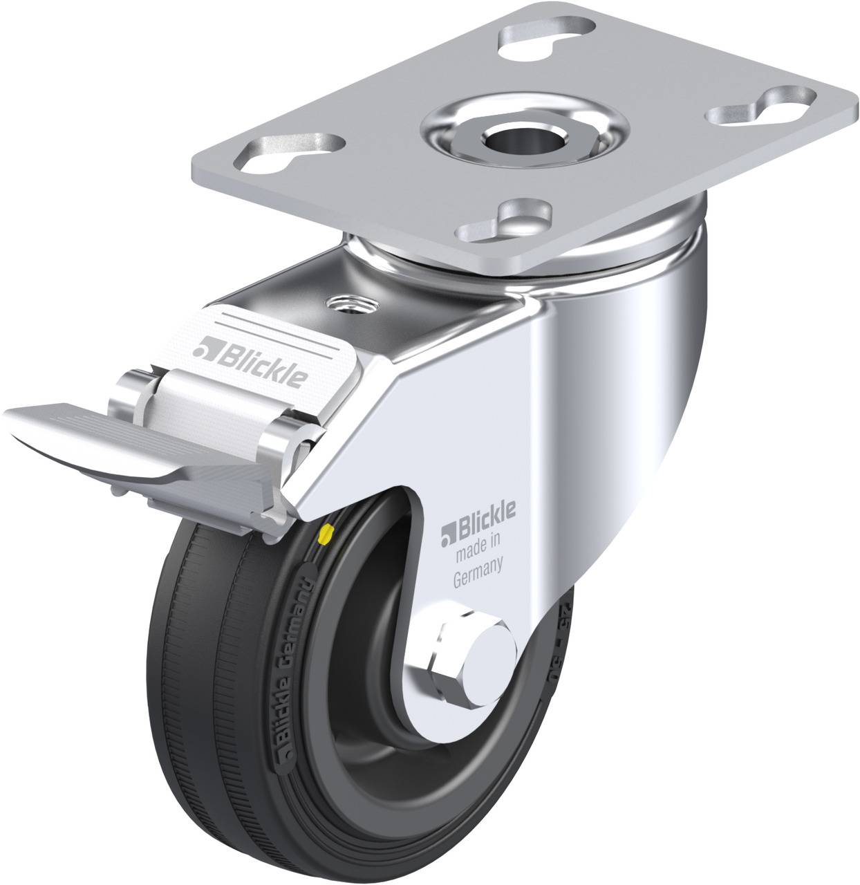 Blickle 650994 LKPA-VPA 80K-FI-EL Kółko skrętne z hamulcem Średnica koła: 80 mm Maksymalne obciążenie: 60 kg 1 szt. - obrazek 1