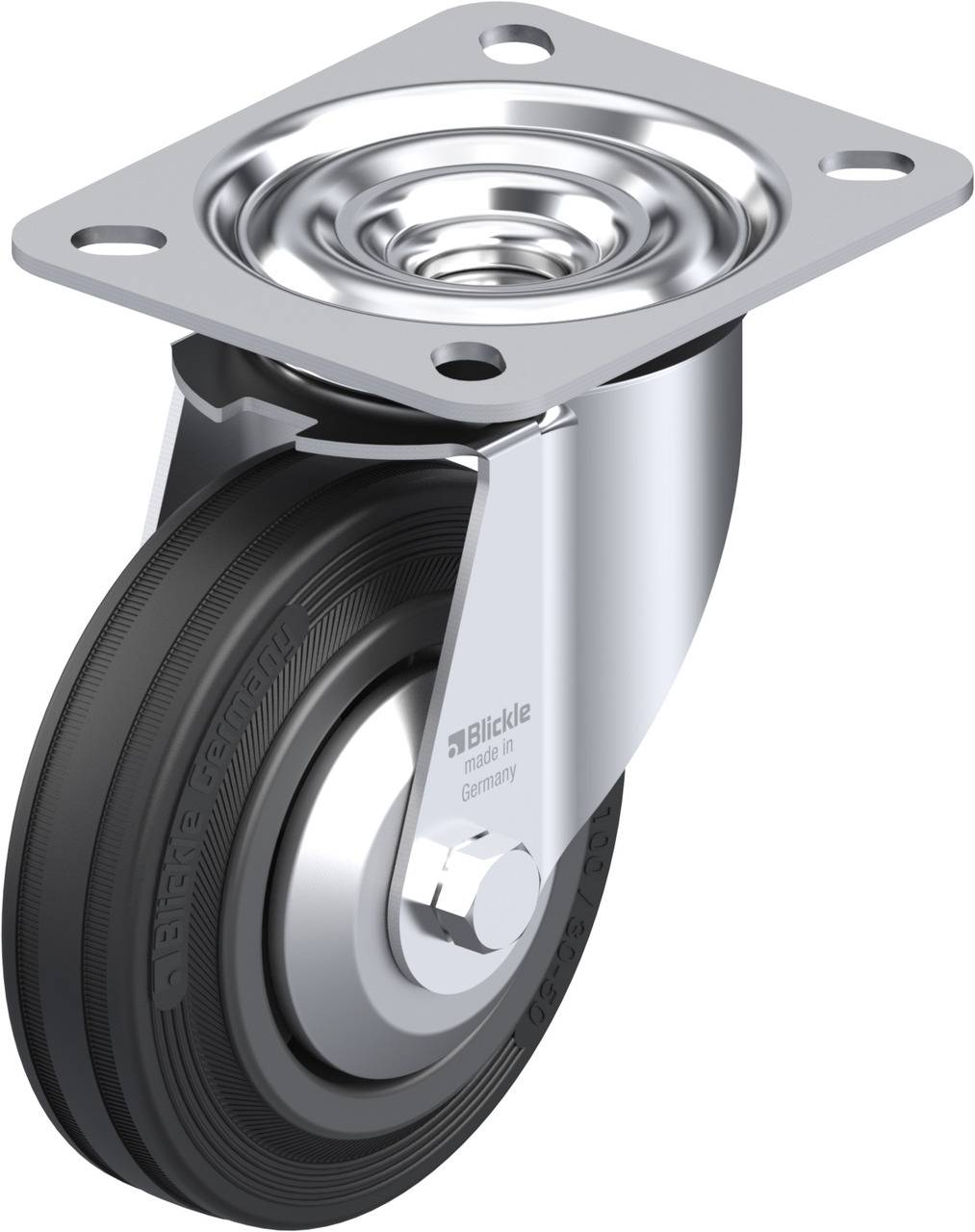 Blickle 611699 LE-VPP 100R-FA Kółko skrętne Średnica koła: 100 mm Maksymalne obciążenie: 70 kg 1 szt. - obrazek 1
