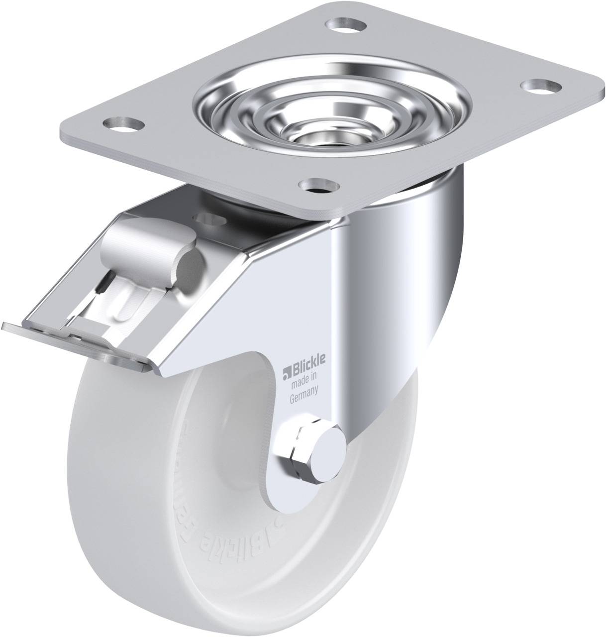 Blickle 543181 LK-PO 125G-3-FI Kółko skrętne z hamulcem Średnica koła: 125 mm Maksymalne obciążenie: 300 kg 1 szt. - obrazek 1
