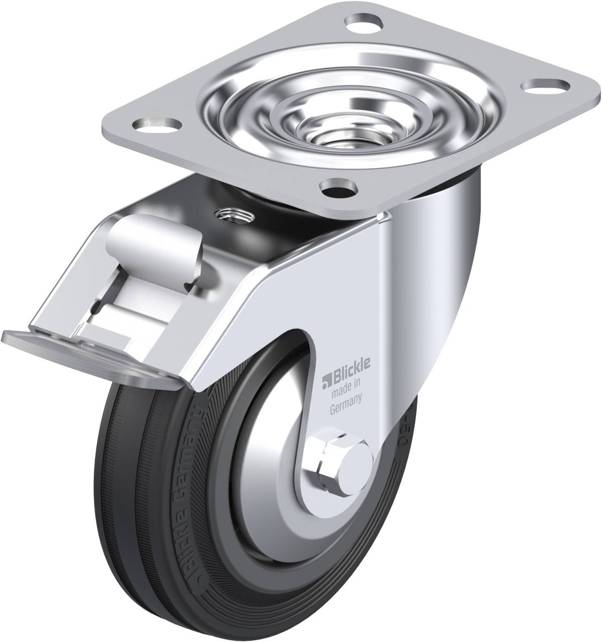 Blickle 660910 LE-VPP 100R-FI-FA Kółko skrętne z hamulcem Średnica koła: 100 mm Maksymalne obciążenie: 70 kg 1 szt. - obrazek 1