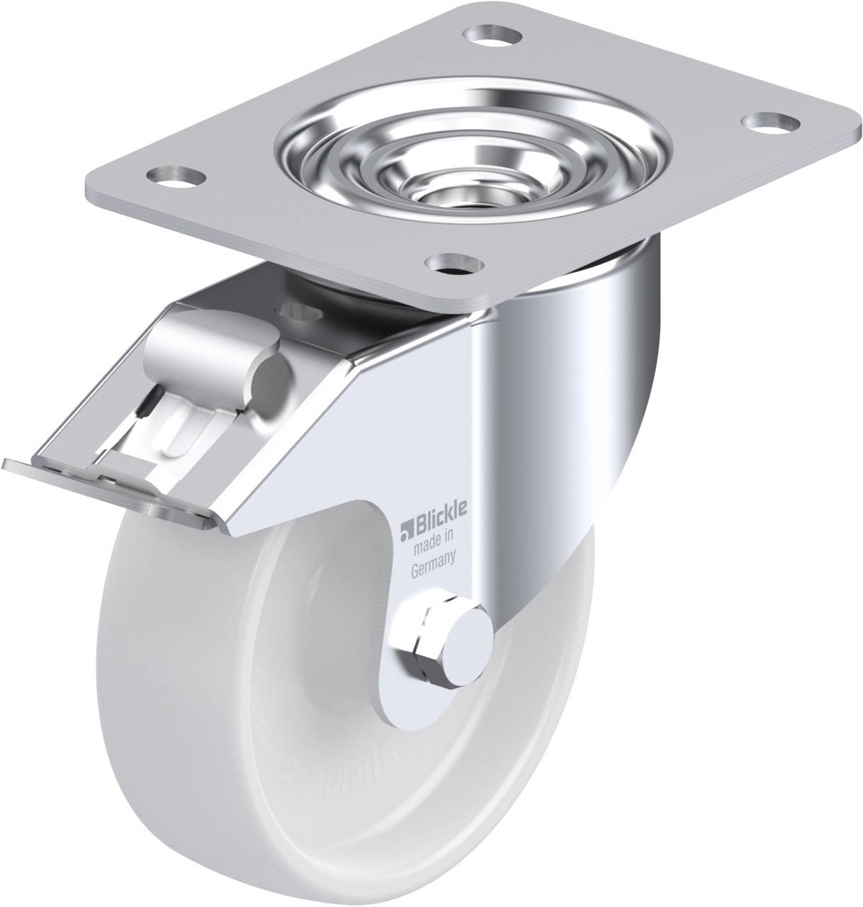 Blickle 478446 LK-PO 125R-3-FI Kółko skrętne z hamulcem Średnica koła: 125 mm Maksymalne obciążenie: 300 kg 1 szt. - obrazek 1