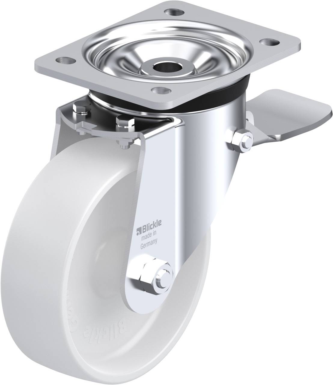 Blickle 11502 LK-PO 150G-ST Kółko skrętne z hamulcem Średnica koła: 150 mm Maksymalne obciążenie: 400 kg 1 szt. - obrazek 1