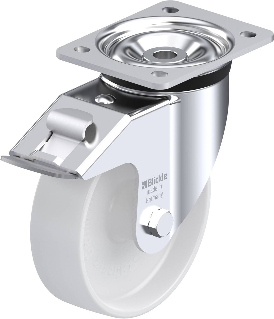 Blickle 629253 LK-PO 160G-FI Kółko skrętne z hamulcem Średnica koła: 160 mm Maksymalne obciążenie: 450 kg 1 szt. - obrazek 1