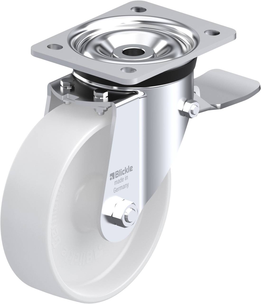 Blickle 739926 LK-PO 160G-ST Kółko skrętne z hamulcem Średnica koła: 160 mm Maksymalne obciążenie: 450 kg 1 szt. - obrazek 1