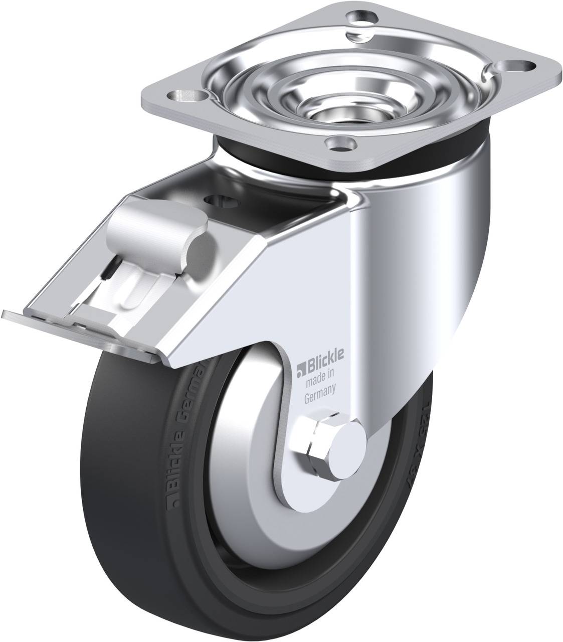 Blickle 750340 LK-POEV 125KA-1-FI-FA Kółko skrętne z hamulcem Średnica koła: 125 mm Maksymalne obciążenie: 250 kg 1 szt. - obrazek 1