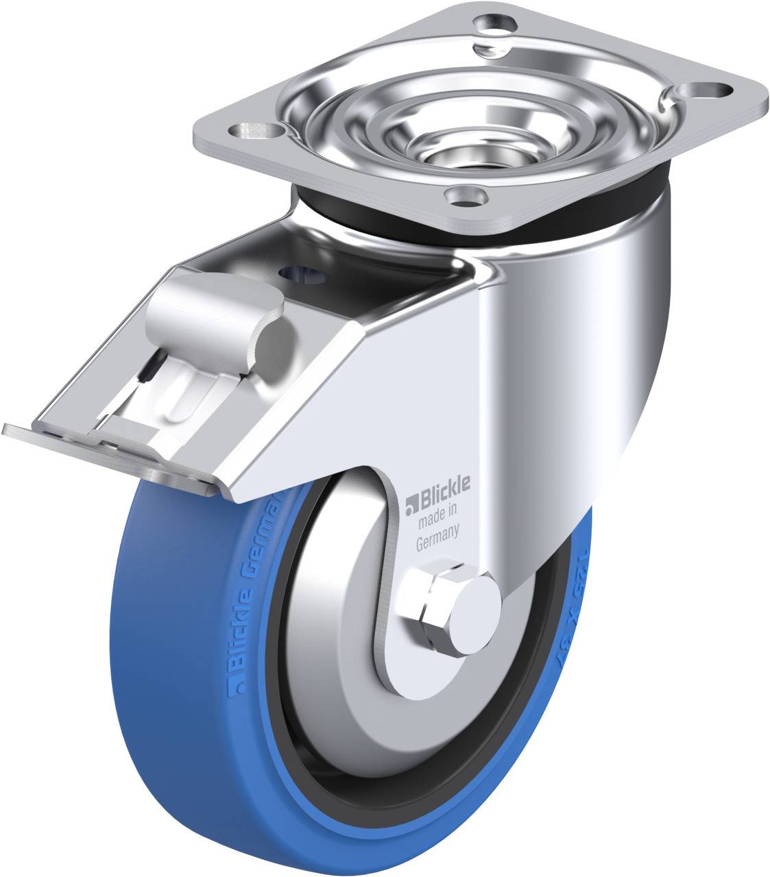 Blickle 750341 LK-POEV 125KA-1-FI-SB-FA Kółko skrętne z hamulcem Średnica koła: 125 mm Maksymalne obciążenie: 250 kg 1 s - obrazek 1