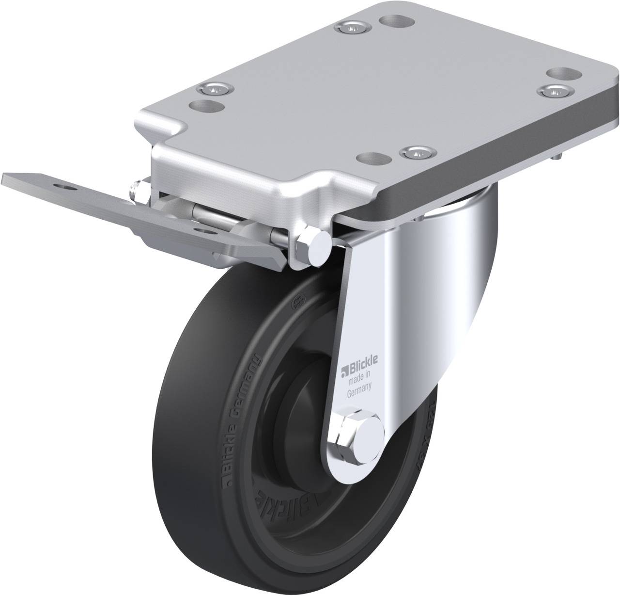 Blickle 753789 LK-POEV 125KA-3-IS Kółko skrętne z hamulcem Średnica koła: 125 mm Maksymalne obciążenie: 250 kg 1 szt. - obrazek 1