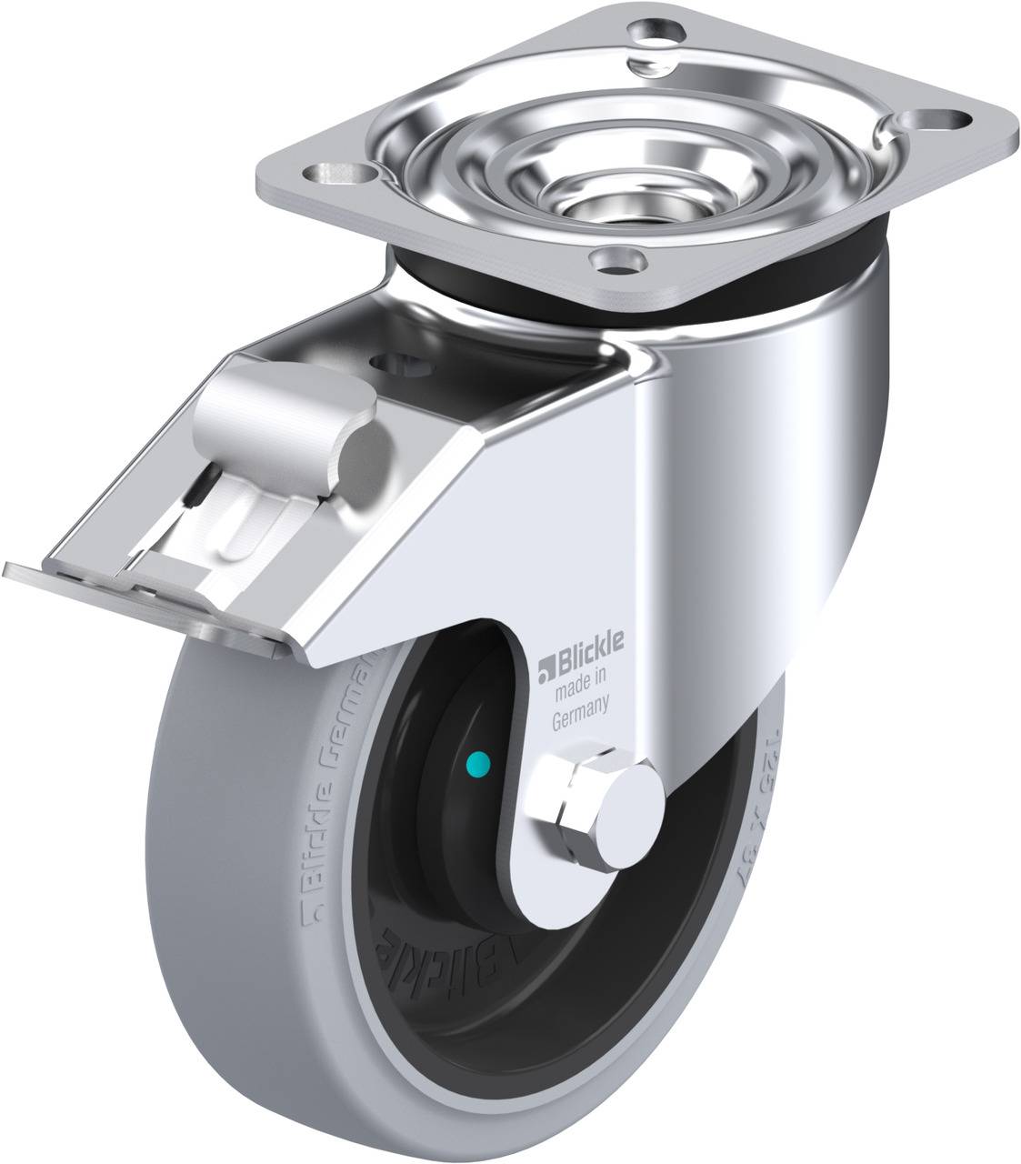 Blickle 740876 LK-POEV 125KAD-1-FI-SG Kółko skrętne z hamulcem Średnica koła: 125 mm Maksymalne obciążenie: 250 kg 1 szt - obrazek 1