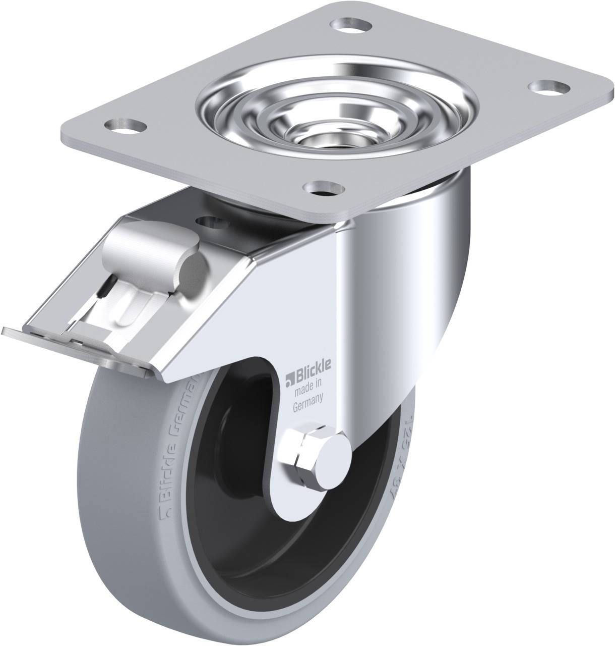 Blickle 551796 LK-POEV 125R-3-FI-SG Kółko skrętne z hamulcem Średnica koła: 125 mm Maksymalne obciążenie: 250 kg 1 szt. - obrazek 1