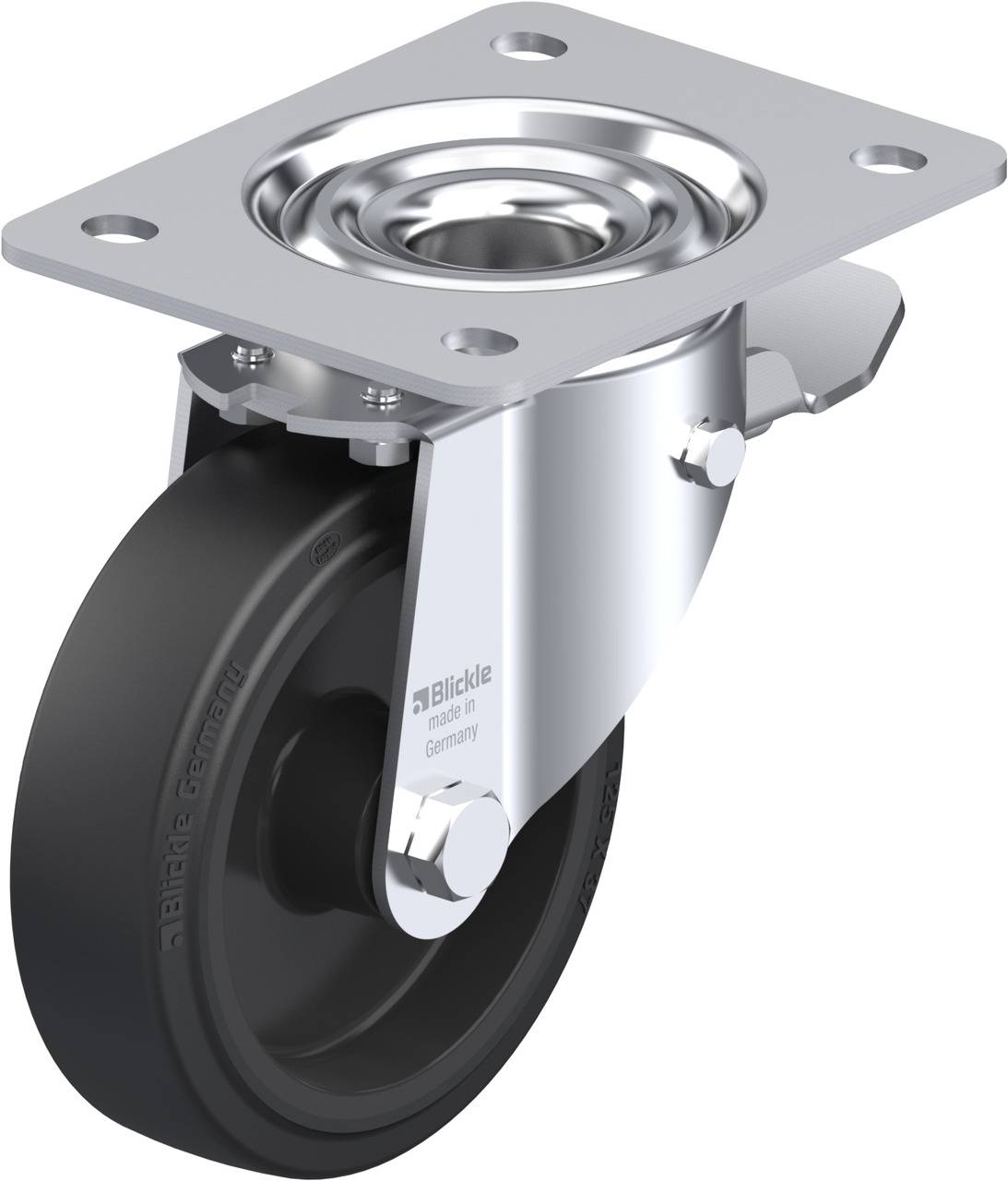 Blickle 282186 LK-POEV 125R-3-ST Kółko skrętne z hamulcem Średnica koła: 125 mm Maksymalne obciążenie: 250 kg 1 szt. - obrazek 1