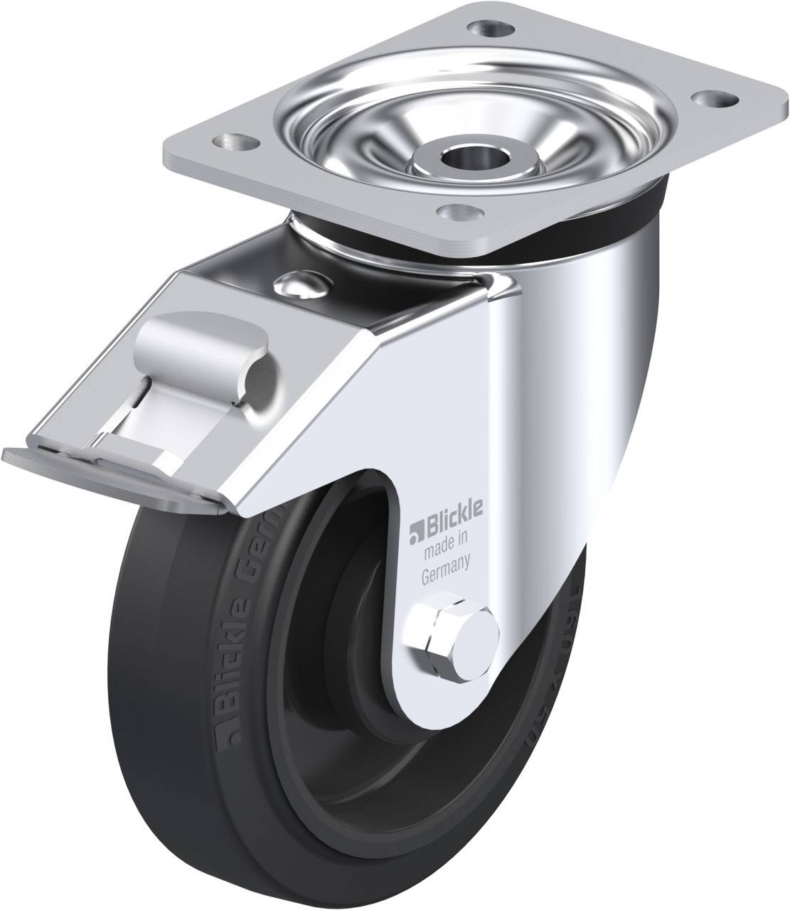 Blickle 616870 LK-POEV 160KA-FI Kółko skrętne z hamulcem Średnica koła: 160 mm Maksymalne obciążenie: 400 kg 1 szt. - obrazek 1