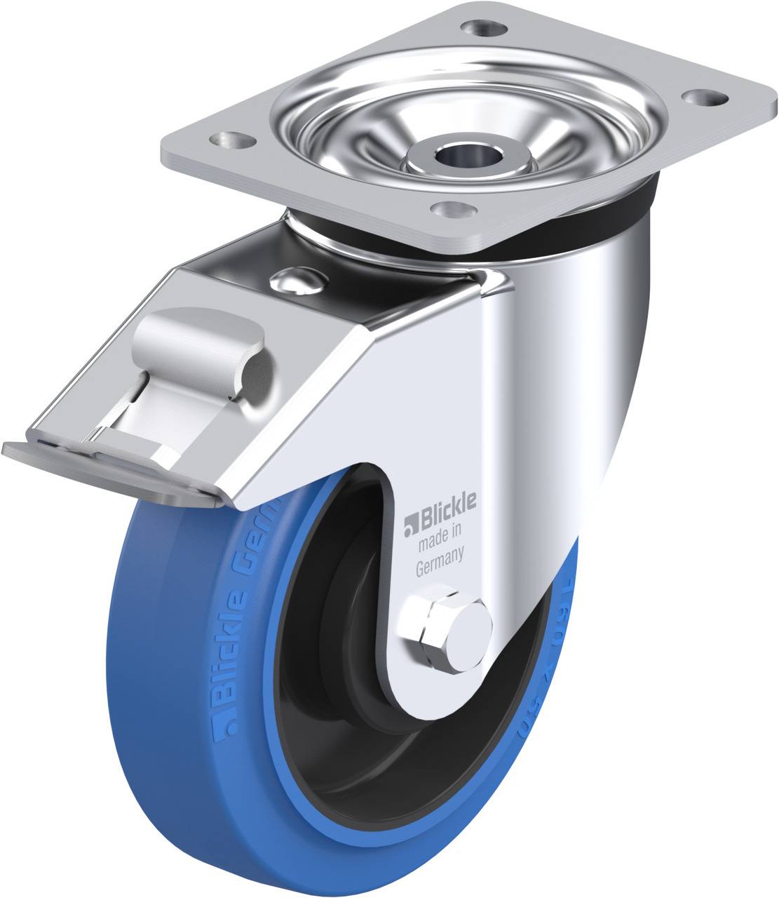 Blickle 733956 LK-POEV 160KA-FI-SB Kółko skrętne z hamulcem Średnica koła: 160 mm Maksymalne obciążenie: 400 kg 1 szt. - obrazek 1